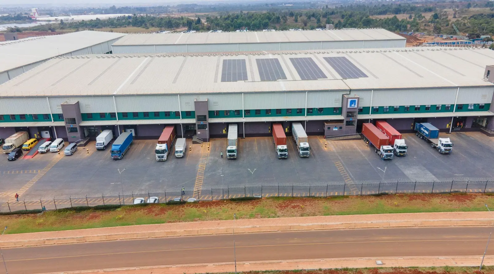 Illustration d'une plateforme logistique moderne en Afrique